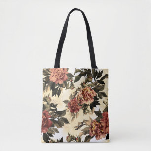 Rose mit Blumengeflecht, Peonies-Muster. Tasche