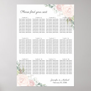 Rose mit Blumenmuster und Gartengrüne Sitzplakette Poster