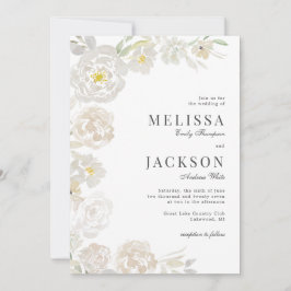 Rose mit Blush & Cream Watercolor - Klassische Hoc Einladung