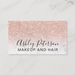 Rose mit elegantem Typografie-Marmor-Glitzer Visitenkarte