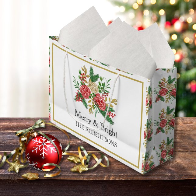 Rose mit glatter und glatter Wasserfarbe Personali Große Geschenktüte (Von Creator hochgeladen)