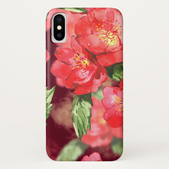 Rose mit Grüntönen Case-Mate iPhone Hülle (Rückseite)