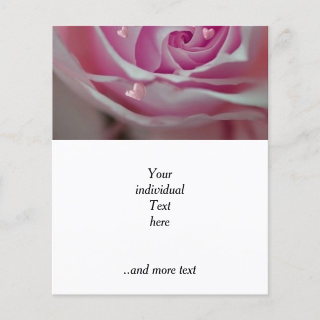 Rose mit Herz rosa (Vorderseite)