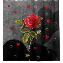 Rose mit Hörnern Duschvorhang