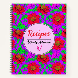Rose mit hübschem Rotem Chic | Elegantes Blumenrez Notizbuch