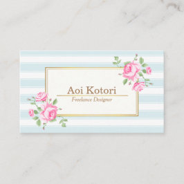 Rose mit klassischem Blumenmuster Visitenkarte