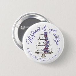 Rose mit lila Zuckerguss, gestufte Blumenkuchen Button