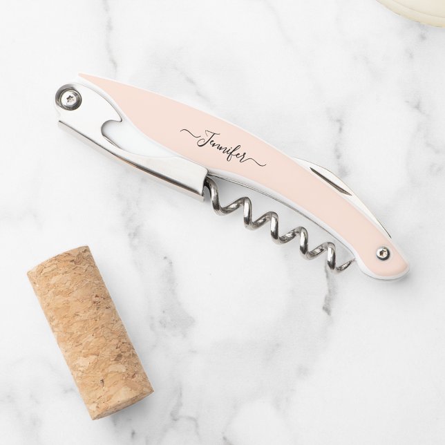 Rose Mit Monogramm Bierbraun Korkenzieher Flaschen (Rose Monogrammed Beer Wine Corkscrew Bottle Opener)