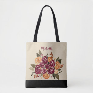 Rose mit Name Tasche