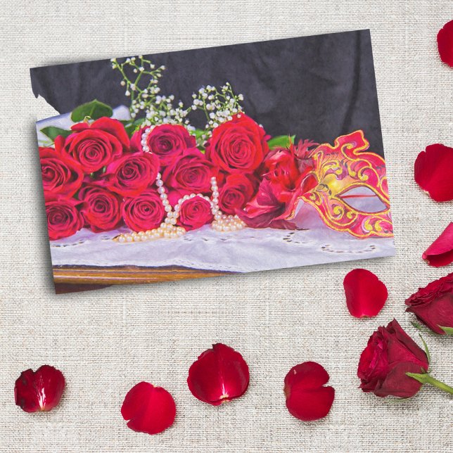 Rose mit Perlen und Maskeraden Seidenpapier (Von Creator hochgeladen)