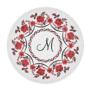 Rose mit Personalisierter Monogramm Schneidebrett