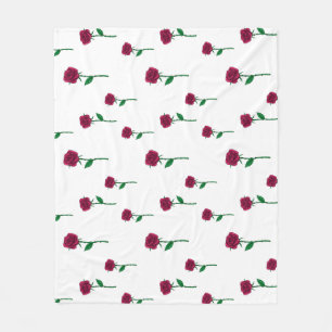 Rose mit romantischem Valentinstag-Design Fleecedecke