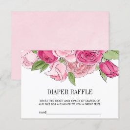 Rose mit rosa Wasserfarben - Eintrittskarte für da Einladung