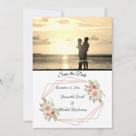 Rose mit Rose Gold Geometric Foto Save the Date