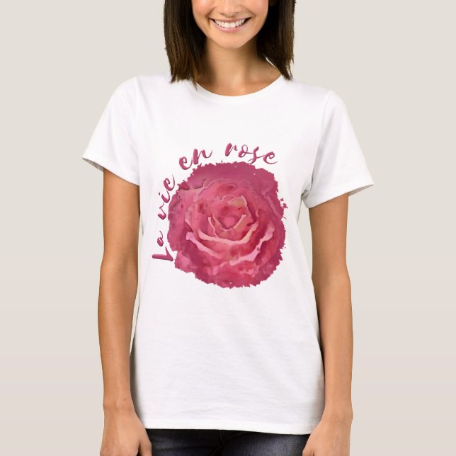 Rose mit Rot- und Rosatönen T-Shirt (Vorderseite)