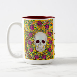 Rose mit Schädel Zweifarbige Tasse