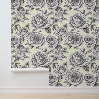Rose mit schälligem Untergrundmuster Tapete