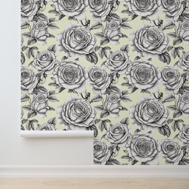 Rose mit schälligem Untergrundmuster Tapete (Anwendung)