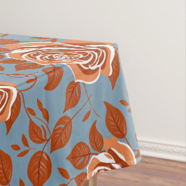 Rose mit warmen Orangetönen und Rost Tischdecke