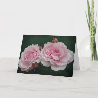 Rose mit Wassertröpfchen Karte