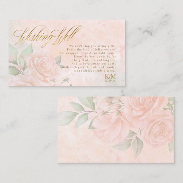 Rose mit weichem Erröten zum Hochzeitsficken V3 ID Begleitkarte (Vorne/Hinten)