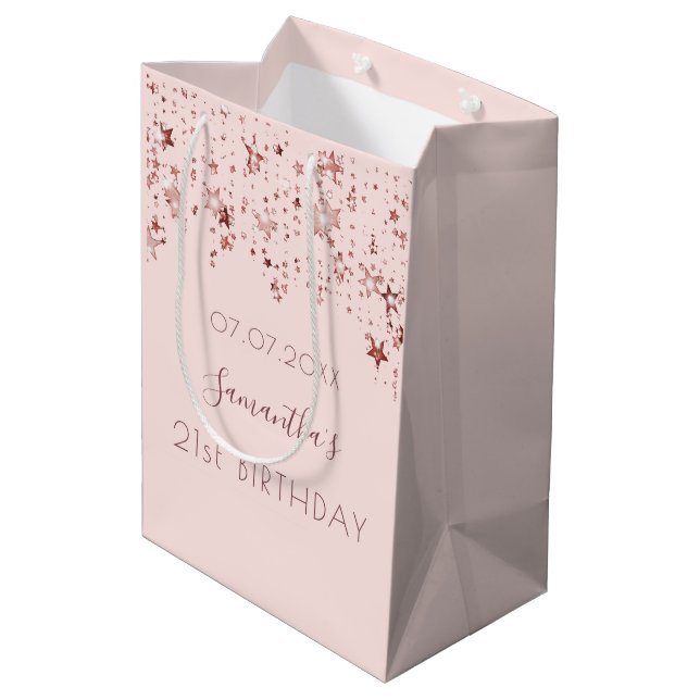 Rose Mittlere Geschenktüte (Rückseite Schrägansicht)