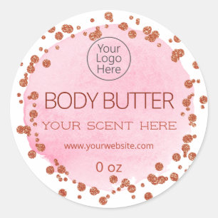 Rose moderne Gold Dots Corps Beurre Logo Étiquette