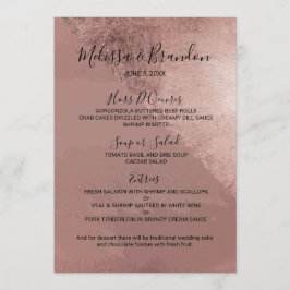 Rose moderne Gold Faux Foil Triangle Mariage Menu