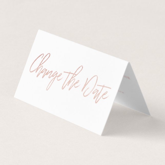 Rose Moderne Gold Foil Script Modifier La Carte Da (Devant)