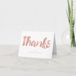 Rose moderne Gold Love Mariage Carte de remercieme