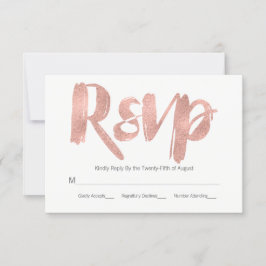 Rose moderne Gold Love Wedding Carte RSVP