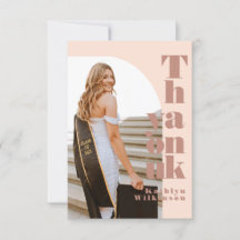 Rose moderne Pink Arch Photo GRAD Carte de remerci