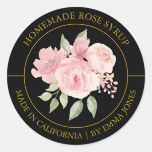 Rose Modernes Label Runder Aufkleber