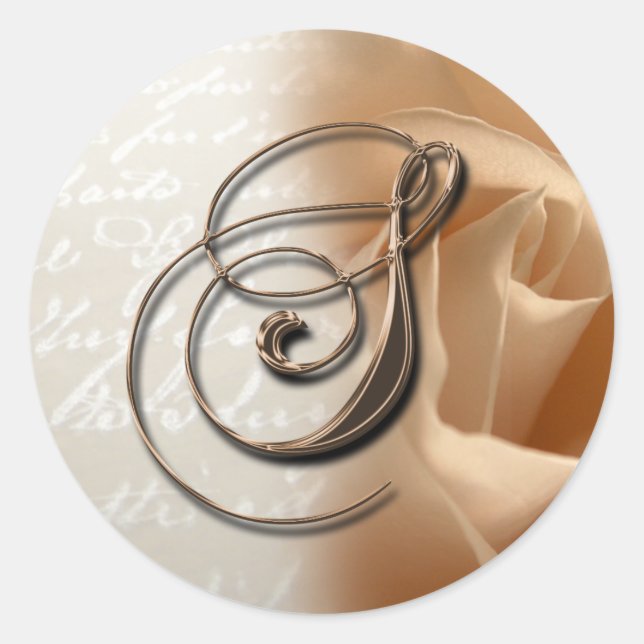 Rose Monogram Letter S Wedding Umschlag Aufkleber (Vorderseite)