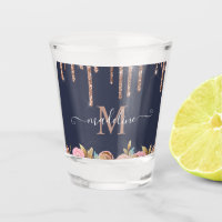 Rose monogramme Parties scintillant or verres de g