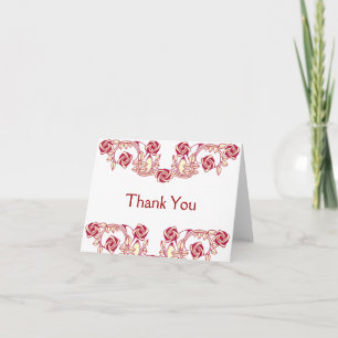 Rose Motif Dankeskarte