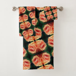 Rose-Muster blühen Badhandtuch Set
