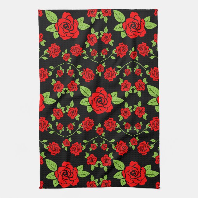 Rose Muster Küche Geschenke Geschirrtuch (Vertikal)