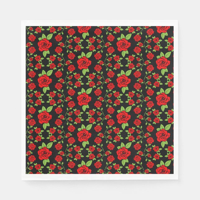 Rose Muster Küche Geschenke Serviette (Vorderseite)