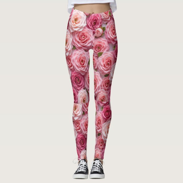 Rose Muster Leggings (Vorderseite)