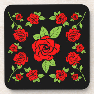 Rose Muster Zuhause Geschenke Getränkeuntersetzer