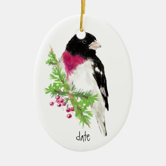 Rose nach Maß, Brustkorb, Vogeltier Keramik Ornament (Vorne)