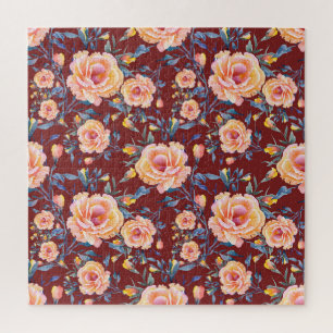 Rose, nahtlos, rotes Hintergrundmuster
