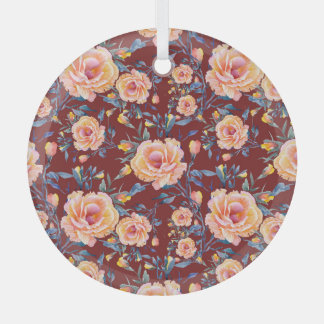 Rose, nahtlos, rotes Hintergrundmuster Ornament Aus Glas