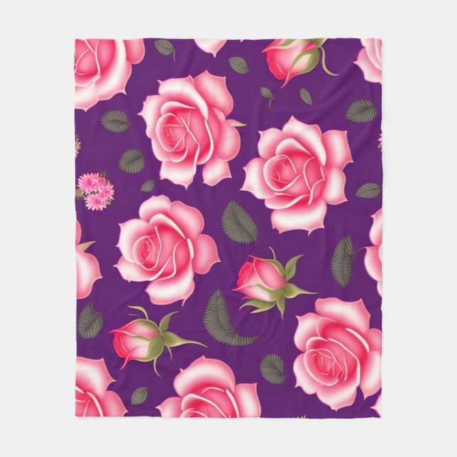Rose Nahtlose Muster Valentinstag Fleece Leere (Vorderseite)