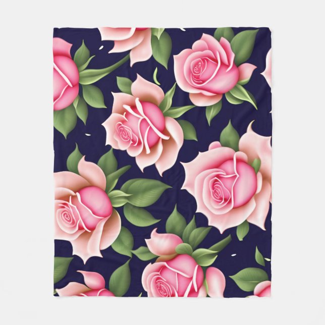 Rose Nahtlose Muster Valentinstag Fleece Leere (Vorderseite)