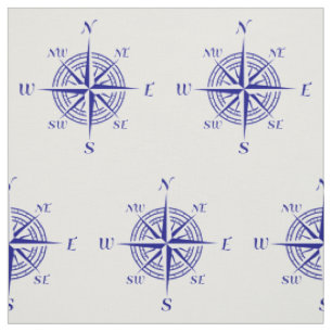 Rose "Navy Blue on White Coastal" Stoff