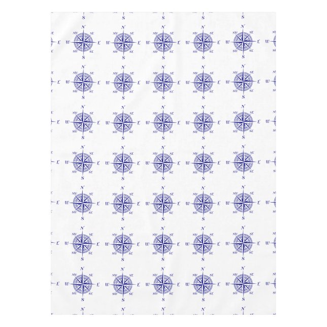 Rose "Navy Blue on White Coastal" Tischdecke (Vorderseite)
