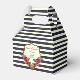 Rose Navy Blue Strips und Gold Fevor Boxes Geschenkschachtel