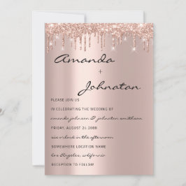 Rose-Navy-Monogramm-Tropfen Einladung